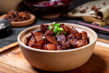 Chinese food，Delicious braised pork with potatoes
