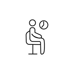 Waiting space line icon, line vector sign, linear pictogram style isolated on white. Symbol, logo illustration. Pixel perfect vector graphics