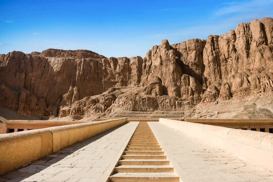 Ancient ruins of Queen Hatshepsut Temple, Luxor, Egypt