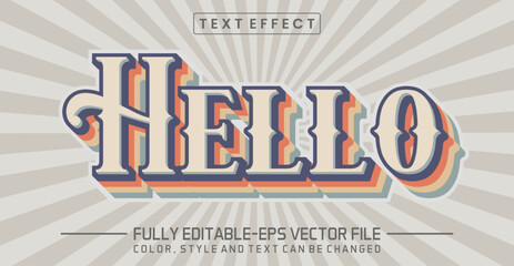 Fototapeta premium Hello text editable style effect