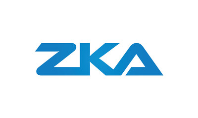 initial letters ZKA linked creative modern monogram lettermark logo design, connected letters typography logo icon vector illustration