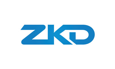 initial letters ZKD linked creative modern monogram lettermark logo design, connected letters typography logo icon vector illustration