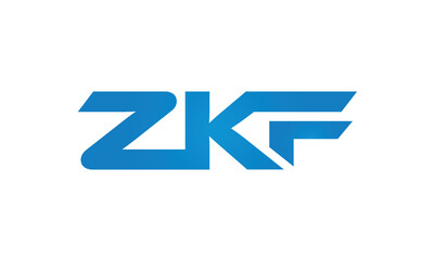 initial letters ZKF linked creative modern monogram lettermark logo design, connected letters typography logo icon vector illustration