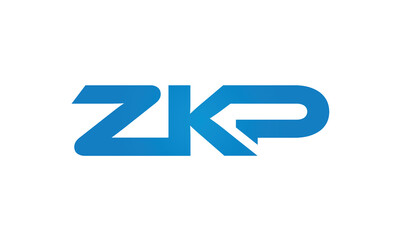 initial letters ZKP linked creative modern monogram lettermark logo design, connected letters typography logo icon vector illustration