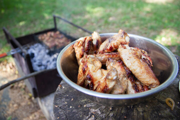 grilled chicken on the grill