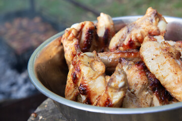 grilled wings on grill