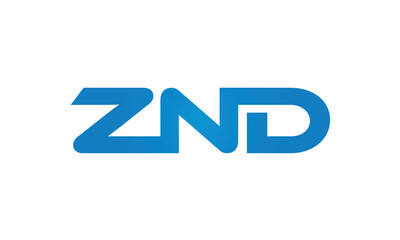 initial letters ZND linked creative modern monogram lettermark logo design, connected letters typography logo icon vector illustration