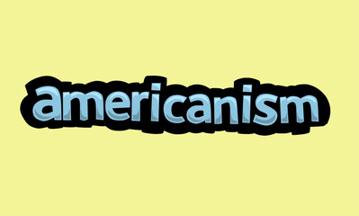AMERICANISM writing vector design on a yellow background