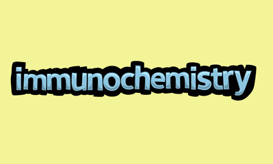 IMMUNOCHEMISTRY writing vector design on a yellow background