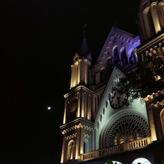 Obraz premium view of the cathedral in night