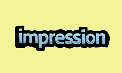 IMPRESSION writing vector design on a yellow background