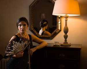 1920s Lady with black fan