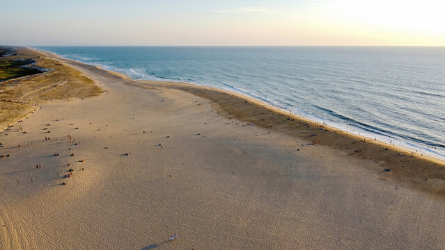 Moliets beach aerial view in Landes, France 10