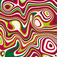 Fototapeta na wymiar Bright multicolored abstract stain texture design. Modern art of optical illusions. Background with flowing striped spots for poster, flyer, fabric print and presentation