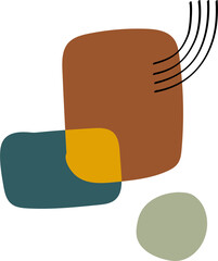 abstract line illustrations and hand drawn shapes. composition of boho style design elements for posters, wall art, decorations, and ornaments.