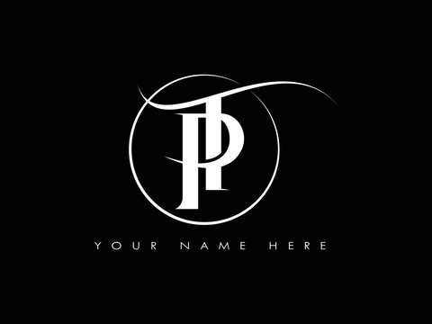 Creative pt , tp initial letter monogram business circle logo design vector template