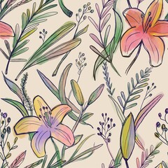 Fototapeta premium seamless floral pattern