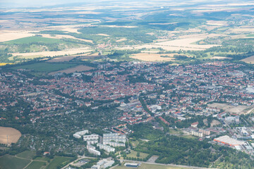 City of Naumburg in Germany seen from above