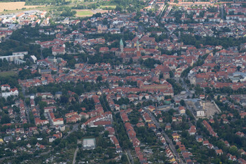 Fototapeta na wymiar City of Naumburg in Germany seen from above