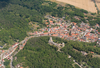 Fototapeta na wymiar Historic ruin Eckartsburg in Germany seen from above