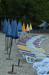 Colorful sun umbrellas on the beach