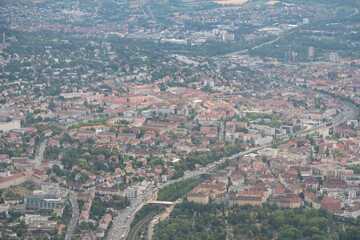 City of Wuerzburg in Germany seen from above