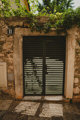 Fototapeta na wymiar old door in a stone wall