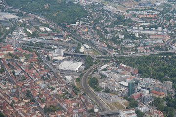 Fototapeta premium City of Wuerzburg in Germany seen from above