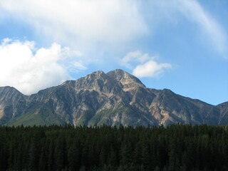Mountain behind the forest