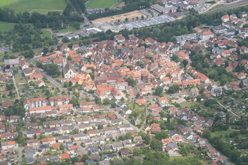 Obraz premium City of Lauda in Germany seen from above