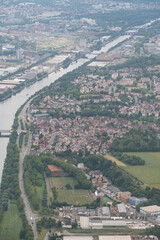 City of Heilbronn in Germany seen from above