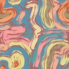 Seamless colourful abstract background  in faded pastel tones