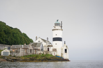 Fototapeta na wymiar Cloch Lighthouse on the Firth of Clyde by Gourock Scotland