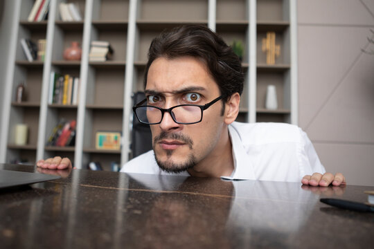 Funny Businessman Feeling Bad After Overloaded Work Day In The Office