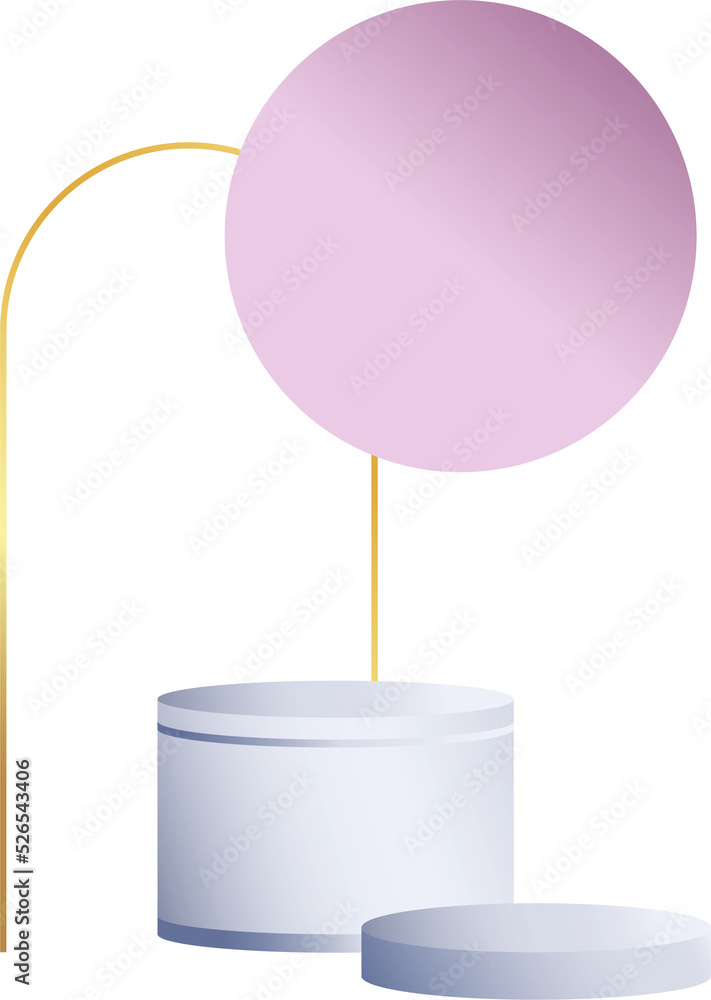 Poster product podium in pastel colors with a minimalist style. trendy element with an empty podium to display cosmetic products. feminine 3D objects in a clean and simple design