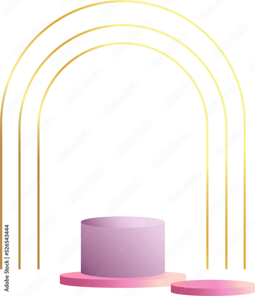Poster product podium in pastel colors with a minimalist style. trendy element with an empty podium to display cosmetic products. feminine 3D objects in a clean and simple design