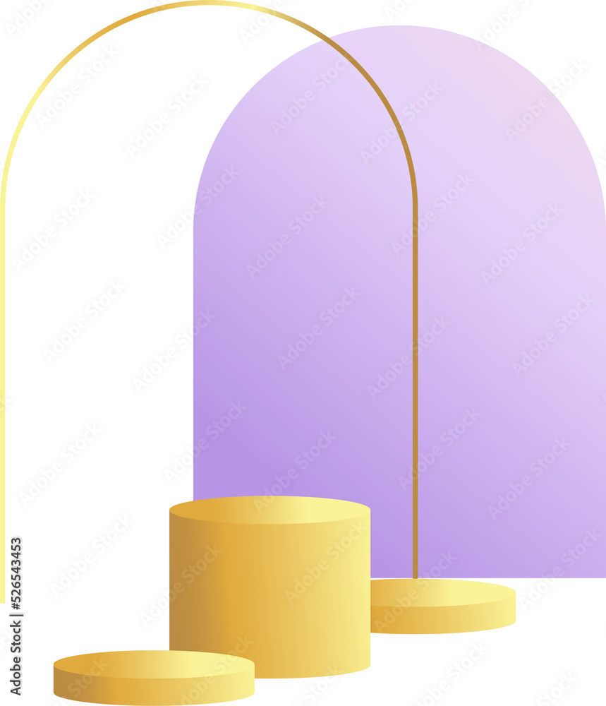 Poster product podium in pastel colors with a minimalist style. trendy element with an empty podium to display cosmetic products. feminine 3D objects in a clean and simple design