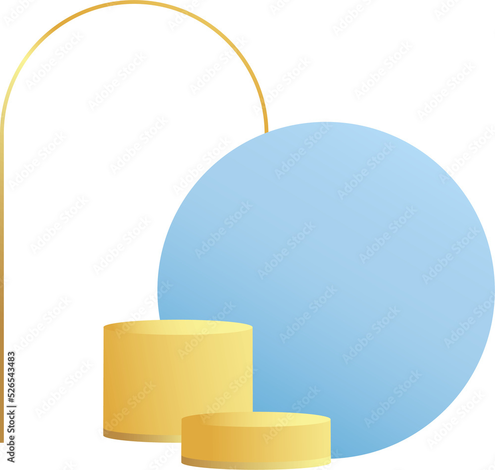 Poster product podium in pastel colors with a minimalist style. trendy element with an empty podium to display cosmetic products. feminine 3D objects in a clean and simple design