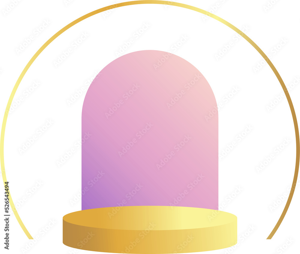 Poster product podium in pastel colors with a minimalist style. trendy element with an empty podium to display cosmetic products. feminine 3D objects in a clean and simple design