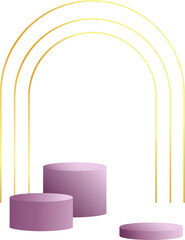 product podium in pastel colors with a minimalist style. trendy element with an empty podium to display cosmetic products. feminine 3D objects in a clean and simple design