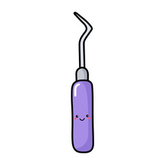 kawaii Dental instrument icon.