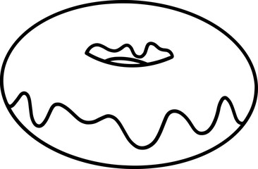 donut dessert outline drawing