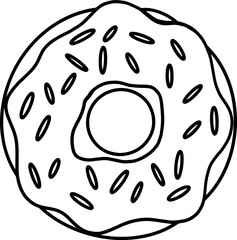 donut dessert outline drawing