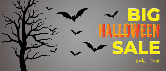 Halloween sells banner or poster or flyer design template.
