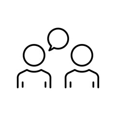 People icon with chat. icon related to discussion, business. line icon style. Simple design editable