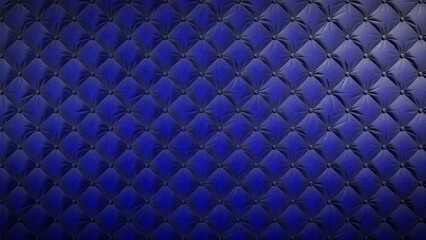 Luxury elegant blue leather texture with buttons for pattern and background.