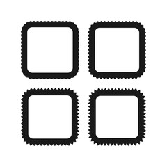 Zigzag Edge Rounded Square Stroke Shapes