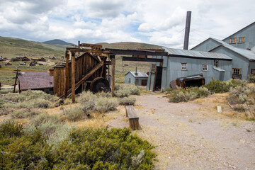 Fototapeta na wymiar The famous Bodie Ghost Town, California, Looking at a Panorama of the Town Site