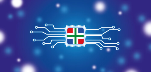 Chip mit der Flagge der niederländischen Provinz Groningen