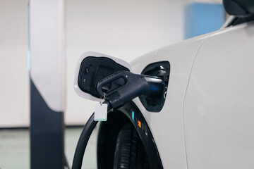 electric car charging in the station	